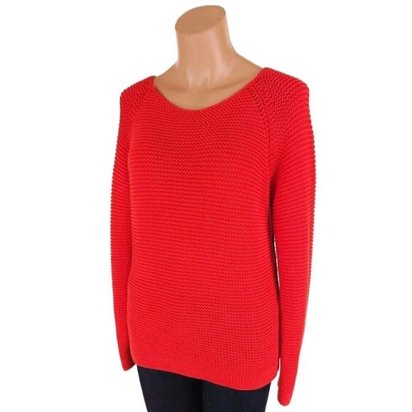 Fabiana Filippi Monili Jewel Sweater 44 M Red Crew Neck - Picture 4 of 11